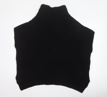 BHS Women Black M Sleeveless High Neck Knit Jumper Vest