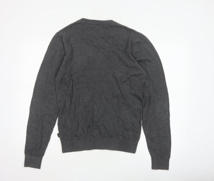 Musto Men’s Grey Small V-Neck Cotton Merino Knit Pullover Jumper