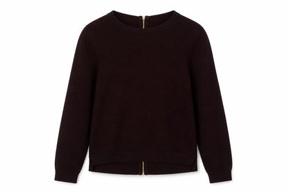 H&M Women’s Brown UK 12 Full Zip Knit Jumper Long Sleeve