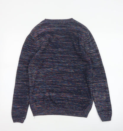 DNM73 Limited Men's Multicoloured Cotton Knit Crew Neck Pullover Jumper S