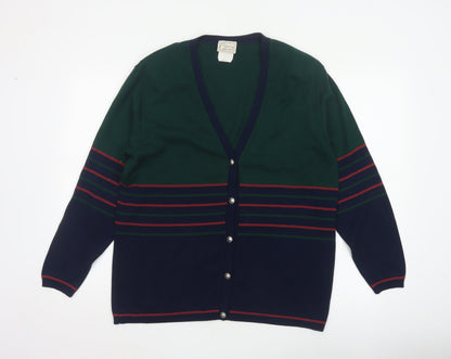 Company Collection Men’s Multicoloured L V-Neck Striped Acrylic Cardigan