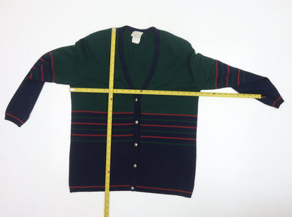 Company Collection Men’s Multicoloured L V-Neck Striped Acrylic Cardigan