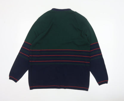 Company Collection Men’s Multicoloured L V-Neck Striped Acrylic Cardigan