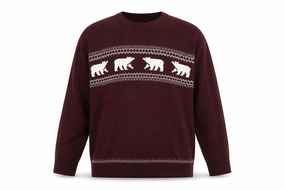 Marks & Spencer Men's Brown 2XL Polar Bear Fair Isle Knit Pullover Jumper