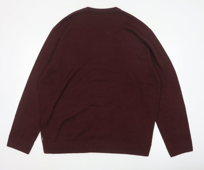 Marks & Spencer Men's Brown 2XL Polar Bear Fair Isle Knit Pullover Jumper