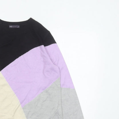 Marks and Spencer Women’s Multicoloured Geometric Knit Jumper UK 12
