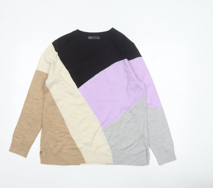Marks and Spencer Women’s Multicoloured Geometric Knit Jumper UK 12