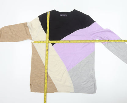 Marks and Spencer Women’s Multicoloured Geometric Knit Jumper UK 12