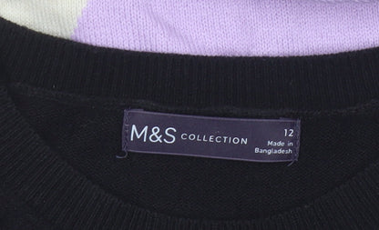 Marks and Spencer Women’s Multicoloured Geometric Knit Jumper UK 12