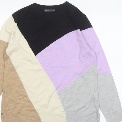 Marks and Spencer Women’s Multicoloured Geometric Knit Jumper UK 12