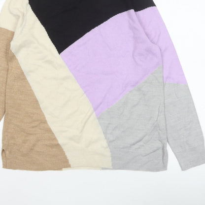 Marks and Spencer Women’s Multicoloured Geometric Knit Jumper UK 12