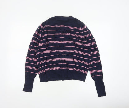Marks and Spencer Women’s Blue Pink Striped Button Cardigan Size 14