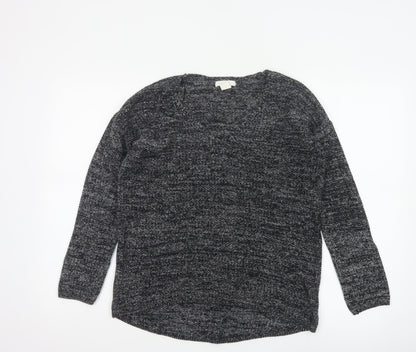 H&M Conscious Women Black Marl Open Knit Cardigan XS Long Sleeve