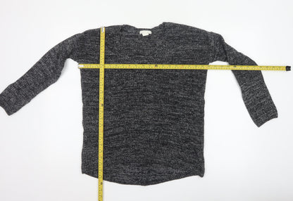 H&M Conscious Women Black Marl Open Knit Cardigan XS Long Sleeve