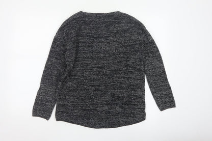 H&M Conscious Women Black Marl Open Knit Cardigan XS Long Sleeve