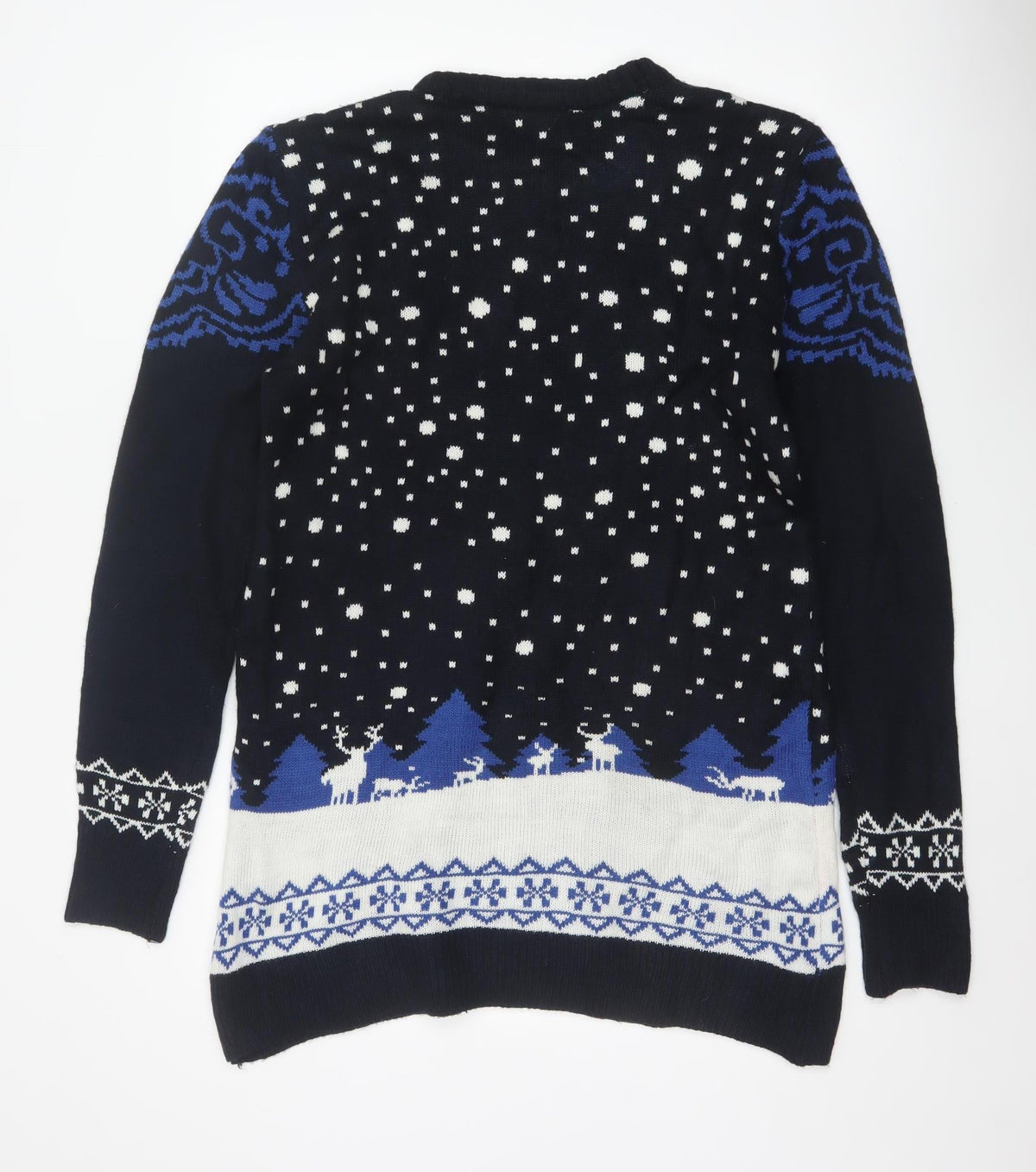 You Look Ugly Today Men's Black XL Christmas Reindeer Knit Pullover