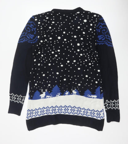 You Look Ugly Today Men's Black XL Christmas Reindeer Knit Pullover