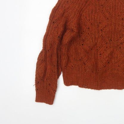 F&F Women’s Brown UK 12 Cable Knit Raglan Sleeve Jumper