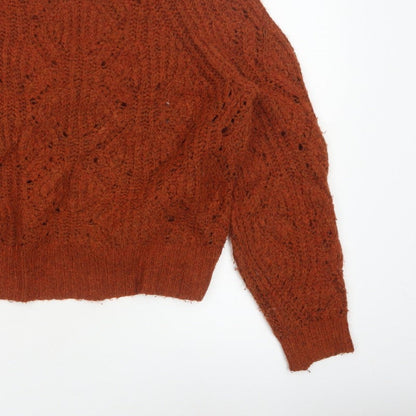 F&F Women’s Brown UK 12 Cable Knit Raglan Sleeve Jumper