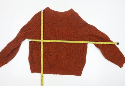 F&F Women’s Brown UK 12 Cable Knit Raglan Sleeve Jumper