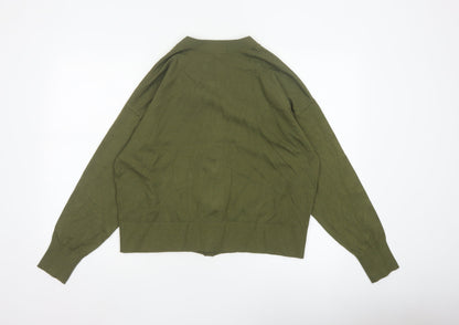 Tu Women’s Green Size 16 V-Neck Button Balloon Sleeve Cardigan