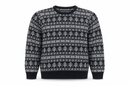George Men’s Black L Fair Isle Acrylic Crew Neck Pullover Jumper