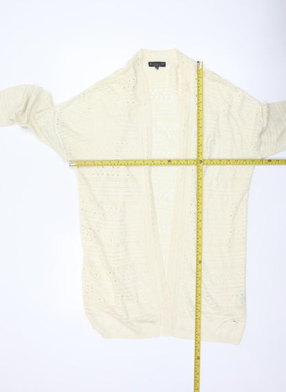 Knitwear by F&F Women Ivory UK 14 Open Knit Long Cardigan