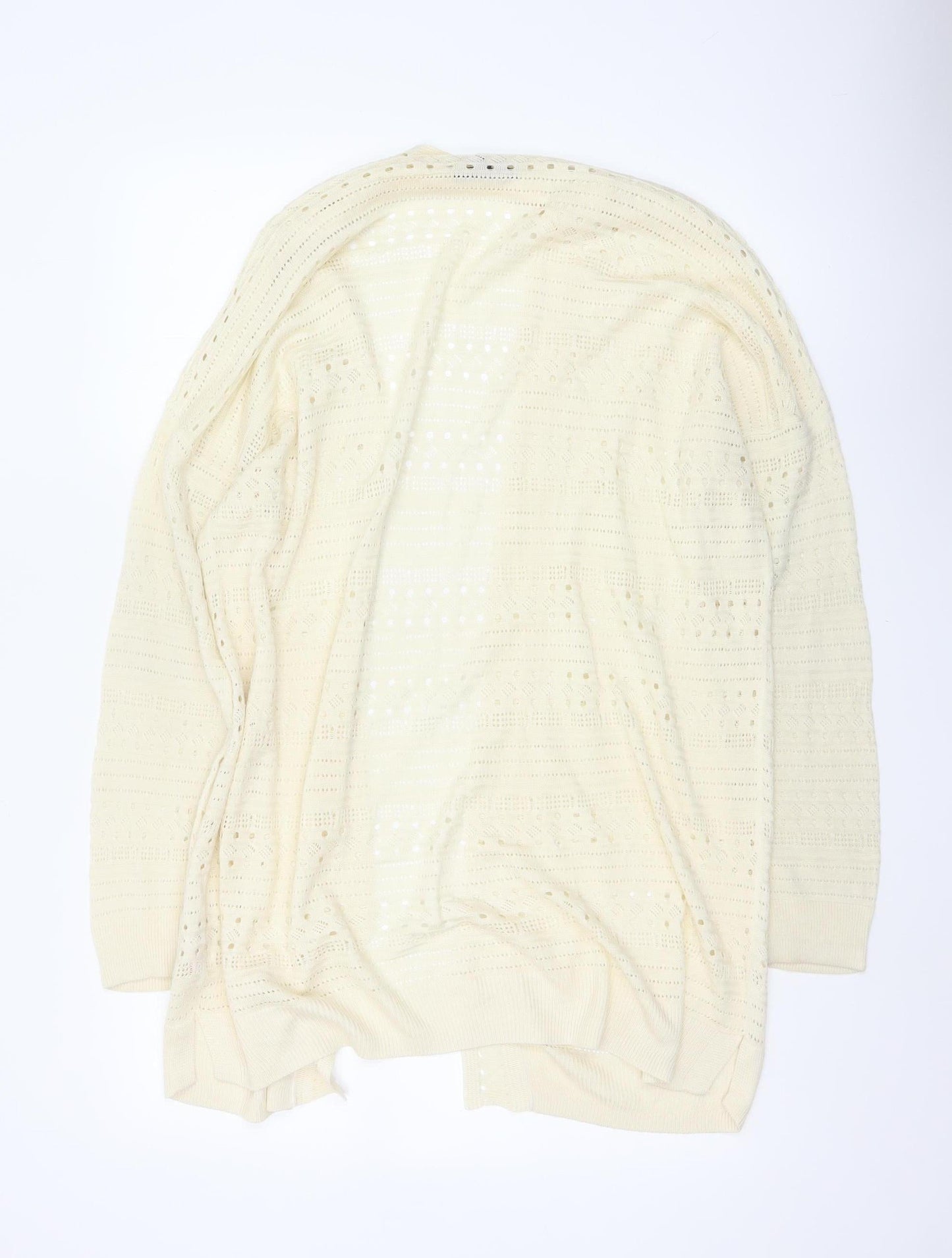 Knitwear by F&F Women Ivory UK 14 Open Knit Long Cardigan