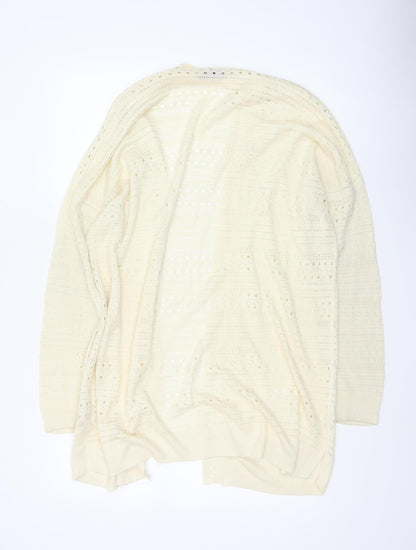 Knitwear by F&F Women Ivory UK 14 Open Knit Long Cardigan