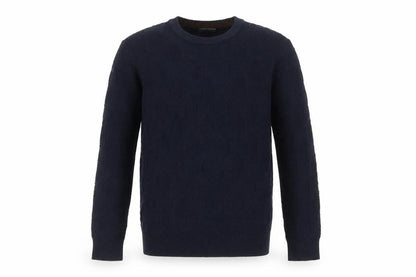 Tu Men’s Navy Blue M Cable Knit Crew Neck Pullover Jumper
