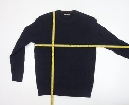 Tu Men’s Navy Blue M Cable Knit Crew Neck Pullover Jumper