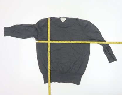Next Women’s Grey Size 16 Modal Knit Scoop Neck Button Jumper