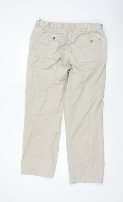 Marks Spencer Men's Beige 34W 31L Stormwear Cotton Chino Trousers