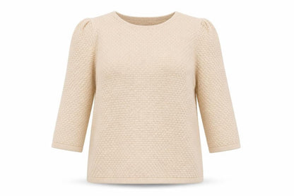 COS Women’s Beige M Cotton Textured Knit Raglan Sleeve Jumper
