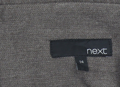 Next Women’s Brown UK 14 Knee Length Pencil Skirt Lined Zip