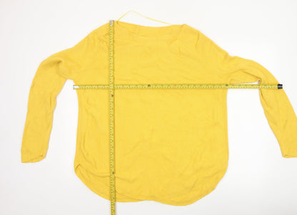 John Lewis & Partners Women Yellow Size 18 Cotton Knit Pullover Jumper