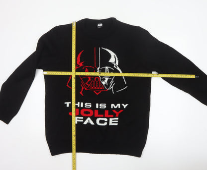 George Men’s Black L Star Wars Jolly Face Graphic Knit Jumper