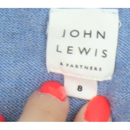 John Lewis Women’s Blue Size 8 Crew Neck Button Cardigan