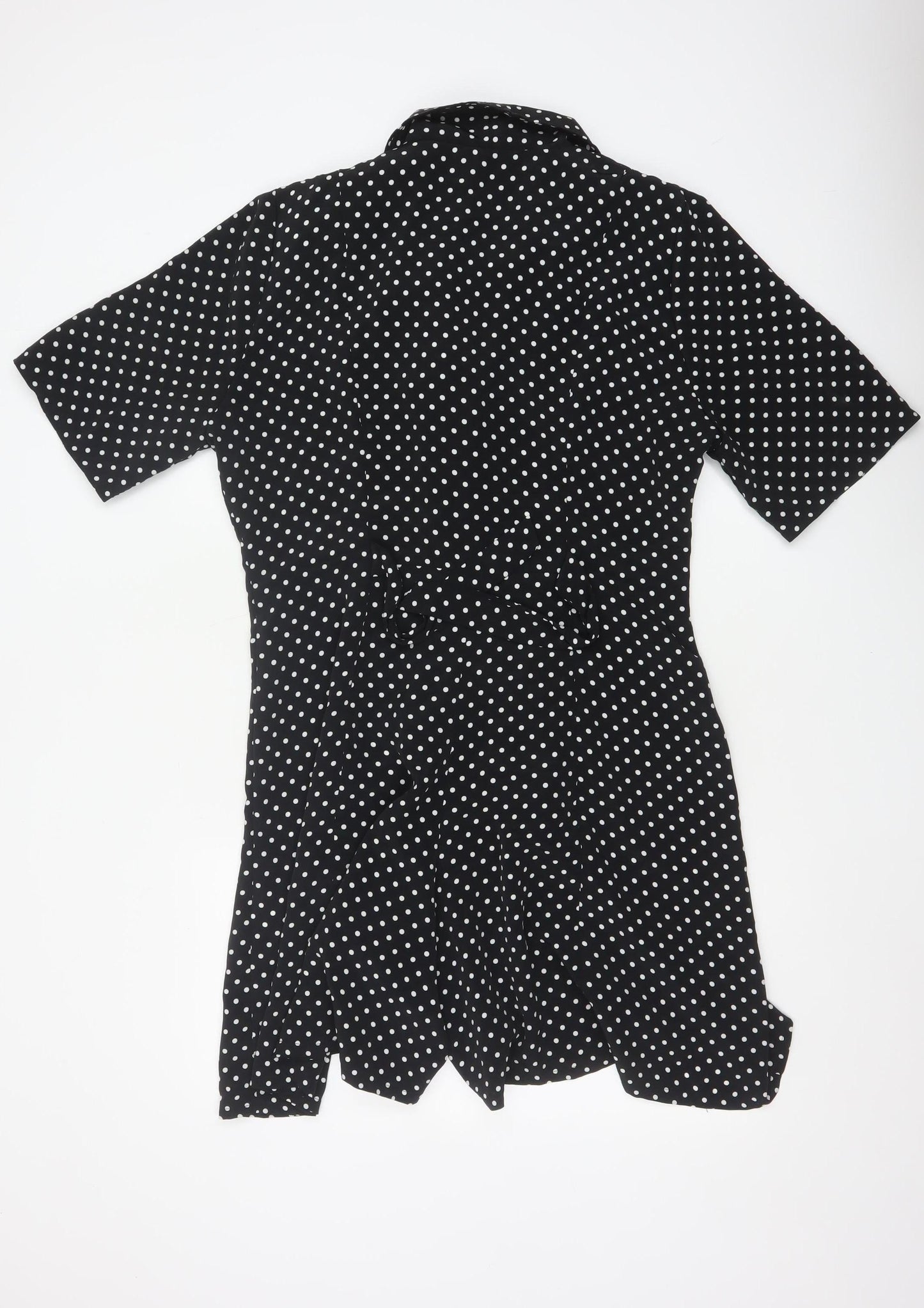 Principles Women Black White Polka Dot Button Playsuit UK 16