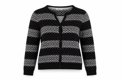 Tu Women’s Black Size 12 Fair Isle Sequin Button Cardigan