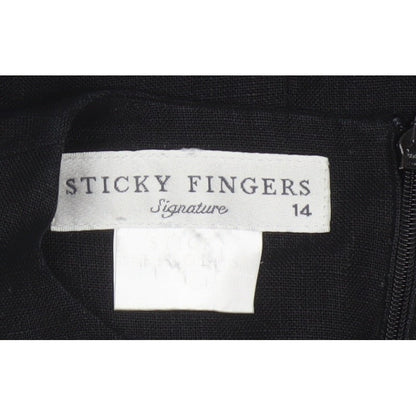 Sticky Fingers Women Black UK 14 Sleeveless Knee Length Sheath Dress