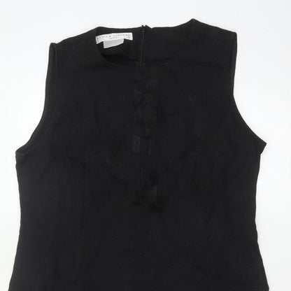 Sticky Fingers Women Black UK 14 Sleeveless Knee Length Sheath Dress