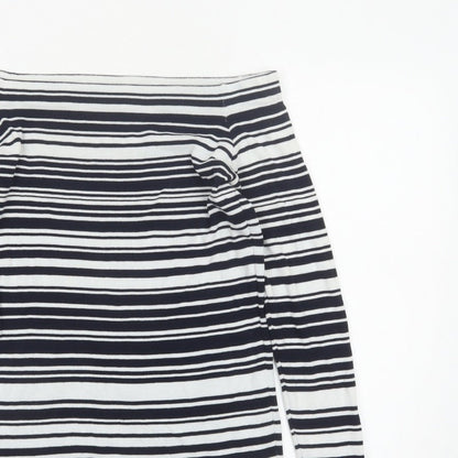 Dorothy Perkins Women Navy White Striped Boat Neck Jumper UK 14