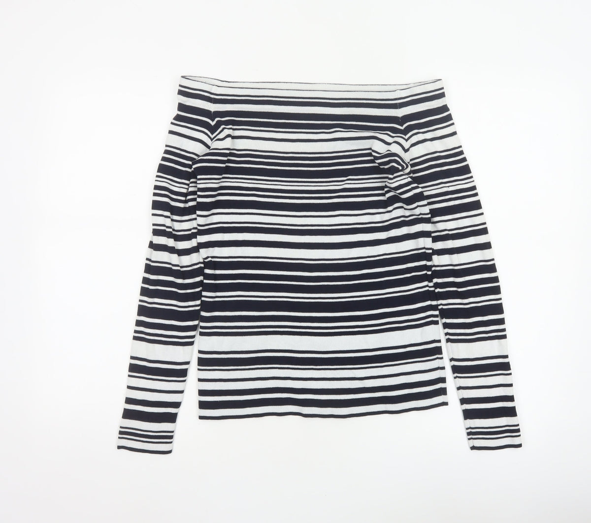 Dorothy Perkins Women Navy White Striped Boat Neck Jumper UK 14