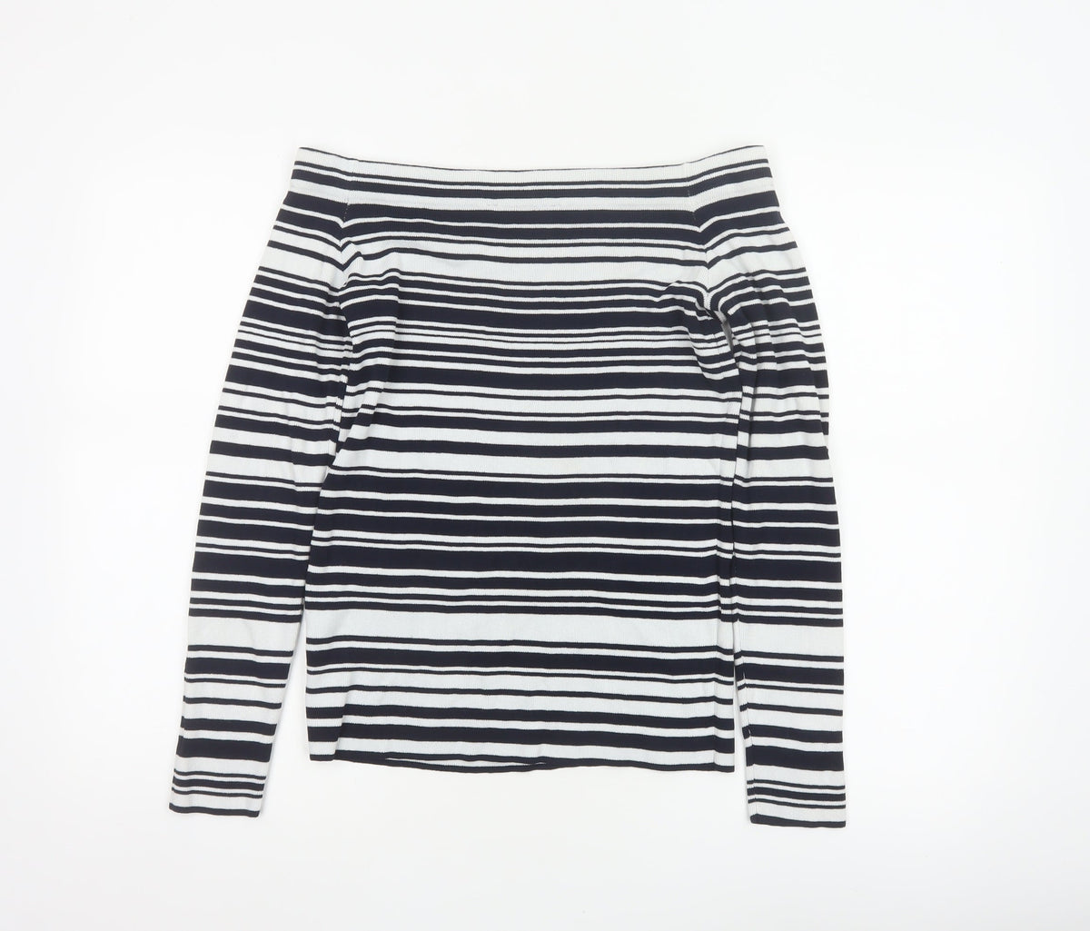 Dorothy Perkins Women Navy White Striped Boat Neck Jumper UK 14