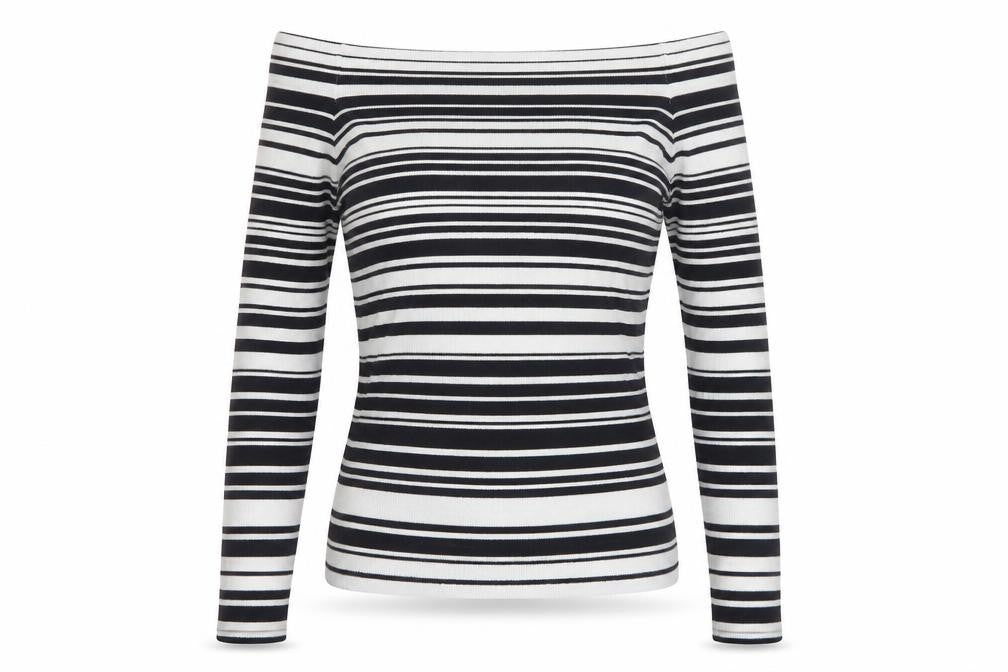 Dorothy Perkins Women Navy White Striped Boat Neck Jumper UK 14