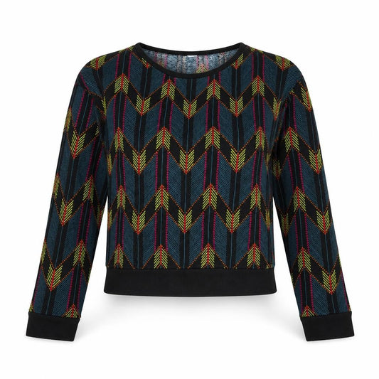 H&M Divided Women’s Multicoloured XS Cropped Geometric Jersey Sweatshirt