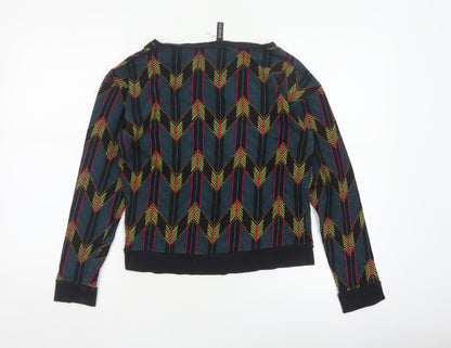 H&M Divided Women’s Multicoloured XS Cropped Geometric Jersey Sweatshirt