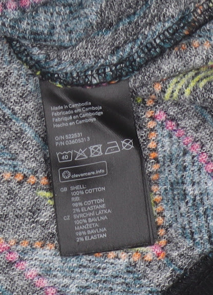 H&M Divided Women’s Multicoloured XS Cropped Geometric Jersey Sweatshirt