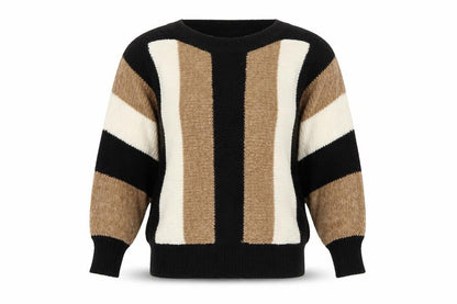 Cristina's Women Multicoloured Striped V-Neck Pullover Jumper M